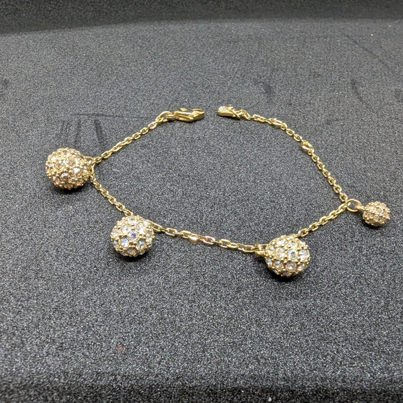 Swarovski Gold Charms Art Deco Globe Bracelet - Picture 3 of 5